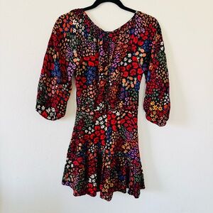 Farm Rio Wild Flower Puff Sleeve Dress